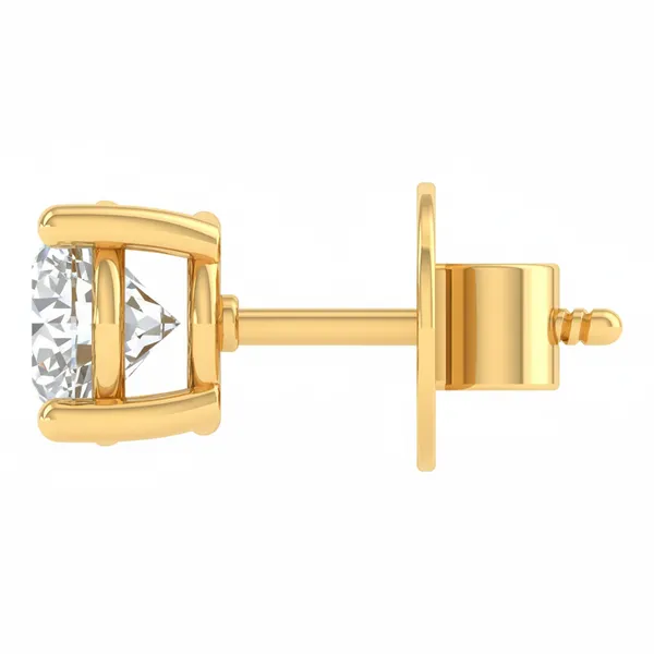 The Bellezza Lotus Solitaire Studs - View 3