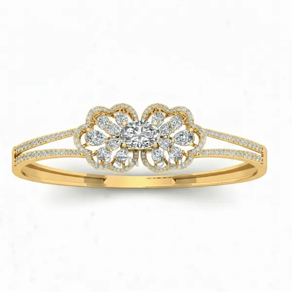 Statuesque Cuff Diamond Bangle - Laboratory-Grown Diamond Bangle