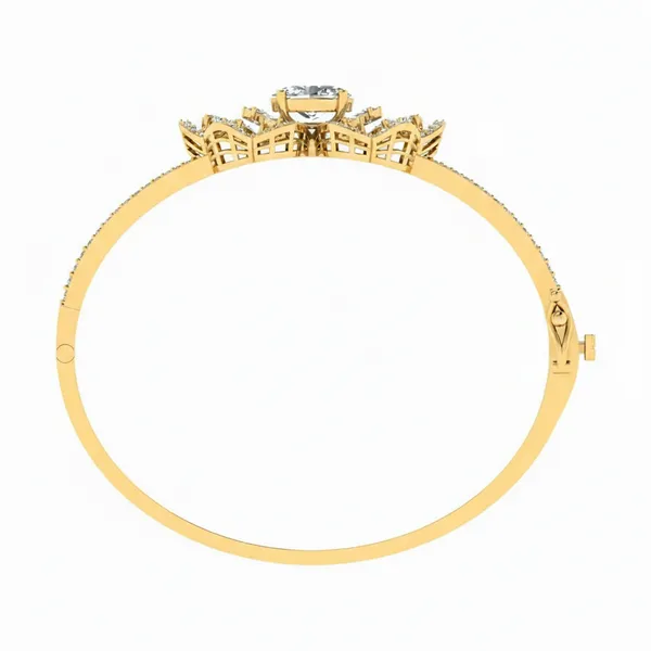 Statuesque Cuff Diamond Bangle - View 3