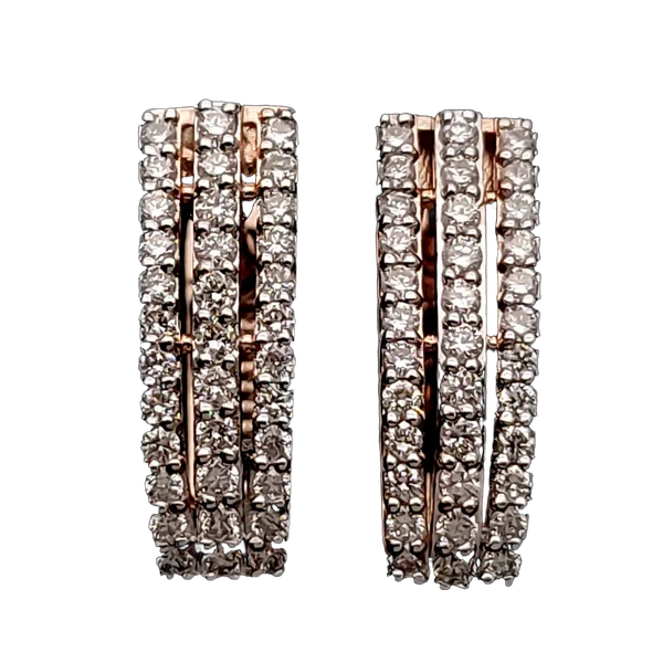 Delicate Petal Diamond Bali Earrings - Laboratory-Grown Diamond Bali Earrings
