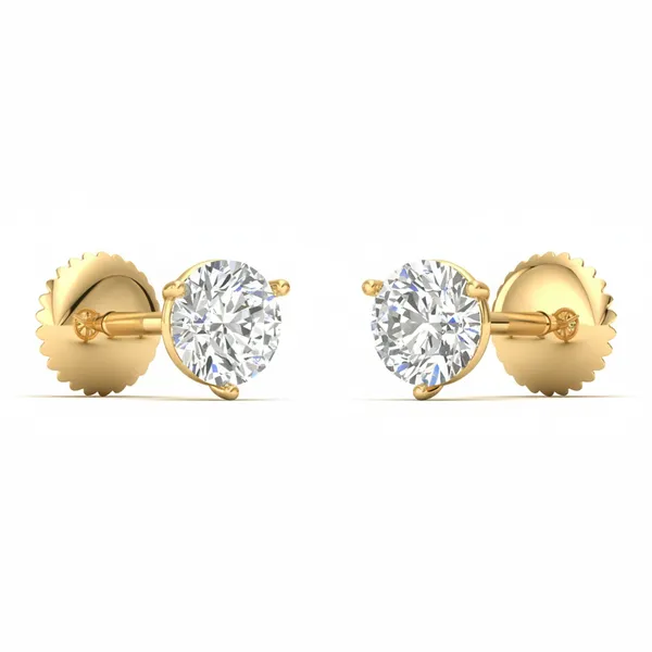 Champagne Ivy Diamond Studs - View 2