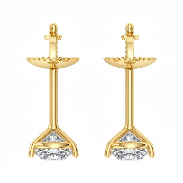 Champagne Ivy Diamond Studs - View 4