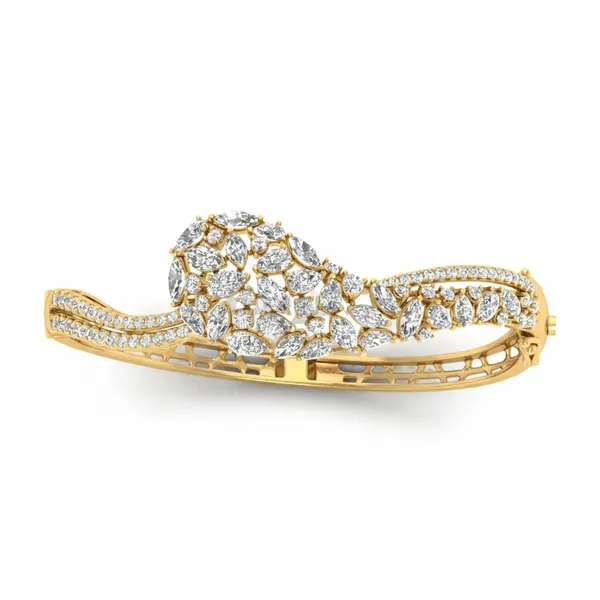Radiant Channel Diamond Bangle - Laboratory-Grown Diamond Bangle