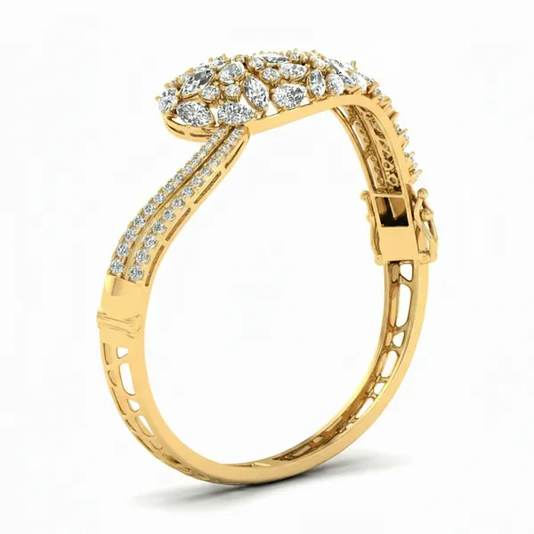 Radiant Channel Diamond Bangle - View 2
