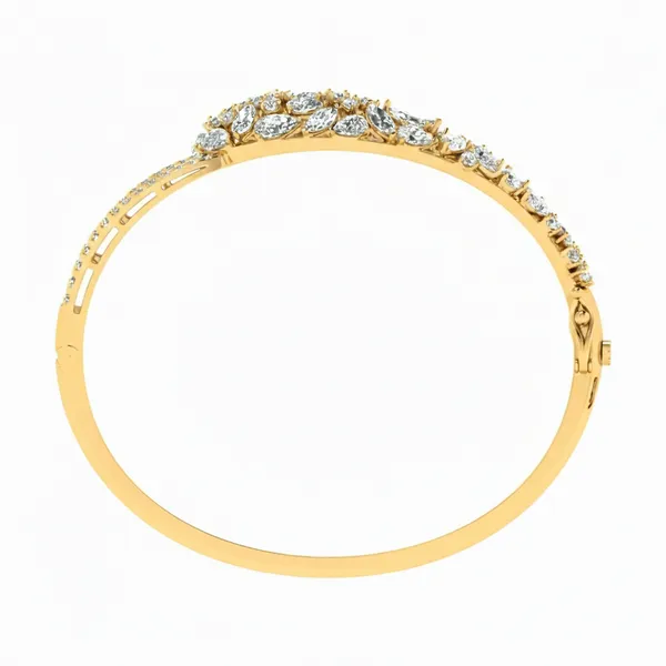 Radiant Channel Diamond Bangle - View 3