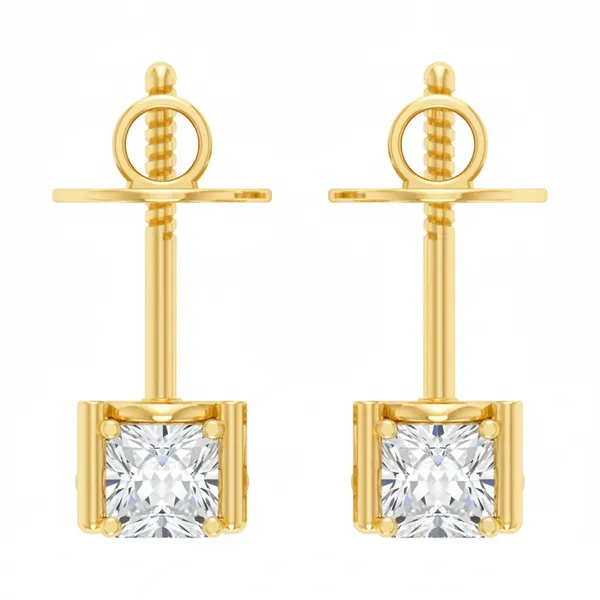 The Isolde Tiara Single Diamond Studs - View 4