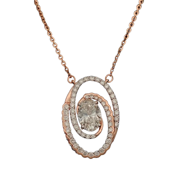 Timeless Crest Diamond Pendant with Chain - Laboratory-Grown Diamond Pendant with Chain