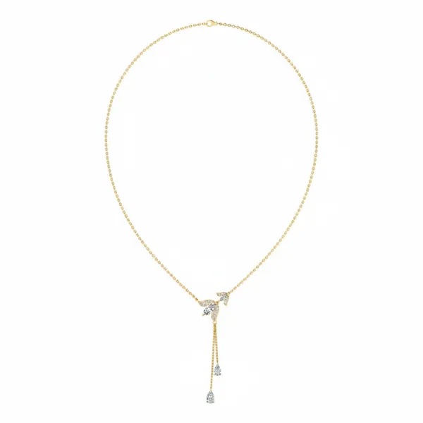 Delicate Halo Diamond Necklace - Laboratory-Grown Diamond Necklace