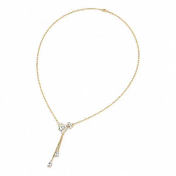 Delicate Halo Diamond Necklace - View 3
