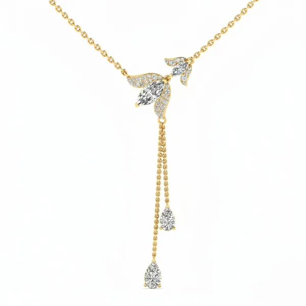 Delicate Halo Diamond Necklace - View 4