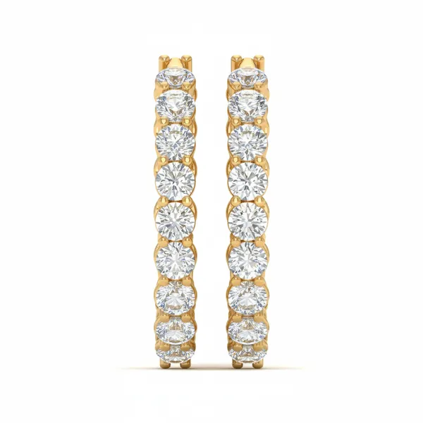 Citrine Pendant Earrings - Laboratory-Grown Diamond Earrings