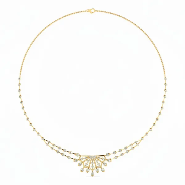 Regal Pave Diamond Necklace - Laboratory-Grown Diamond Necklace