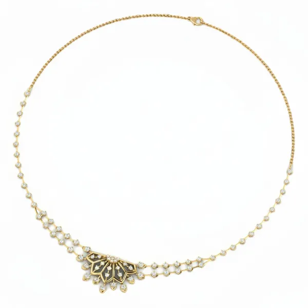Regal Pave Diamond Necklace - View 3