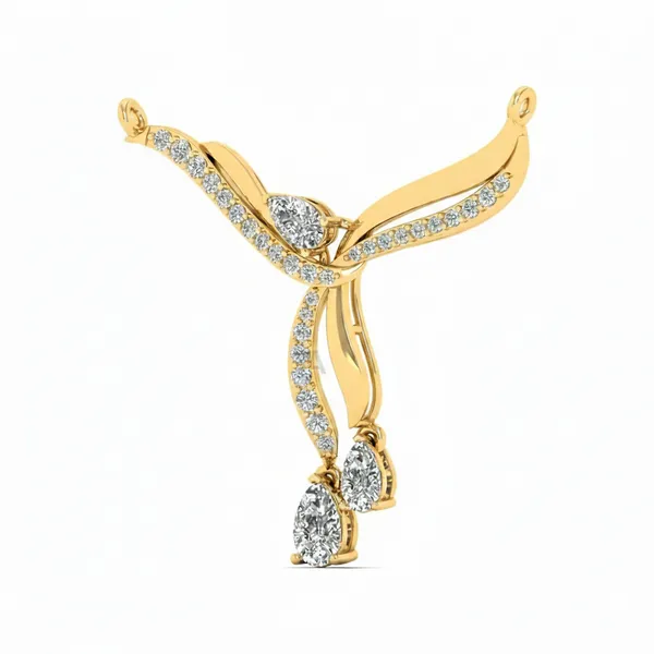 Radiant Solitaire Diamond Mangalsutra - View 2