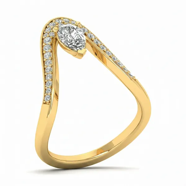 Glittering Split-Shank Diamond Ring - Laboratory-Grown Diamond Ladies Ring