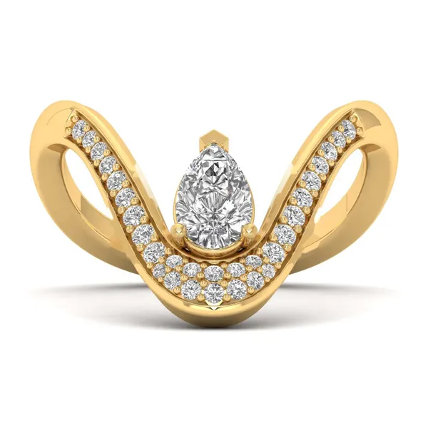 Glittering Split-Shank Diamond Ring - View 2