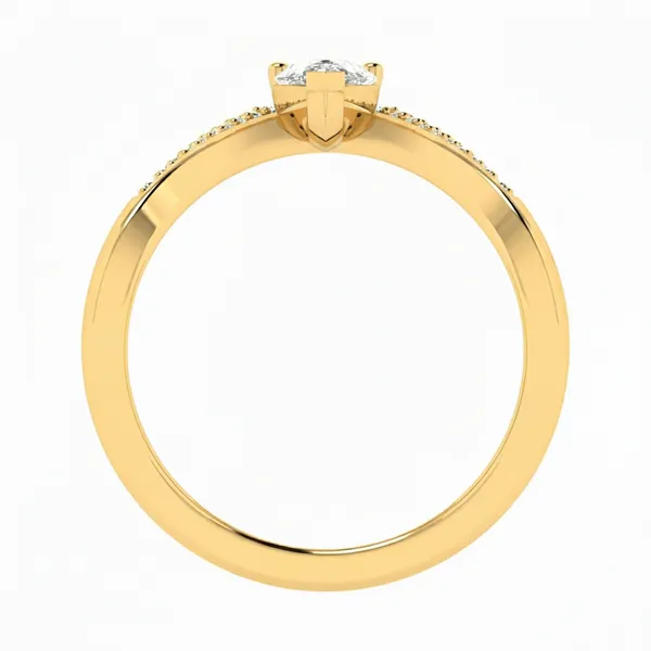 Glittering Split-Shank Diamond Ring - View 3