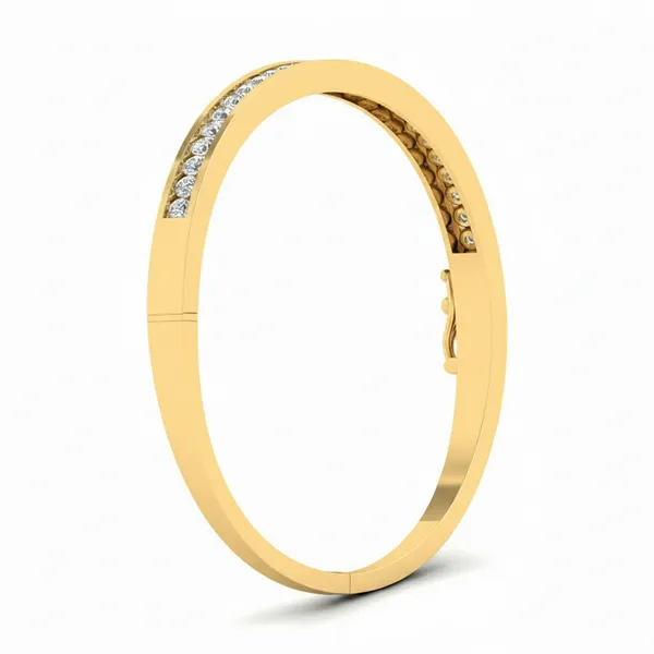 Ornate Regal Diamond Bangle - View 2
