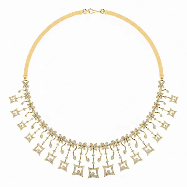 Sophisticated Filigree Diamond Necklace - Laboratory-Grown Diamond Necklace