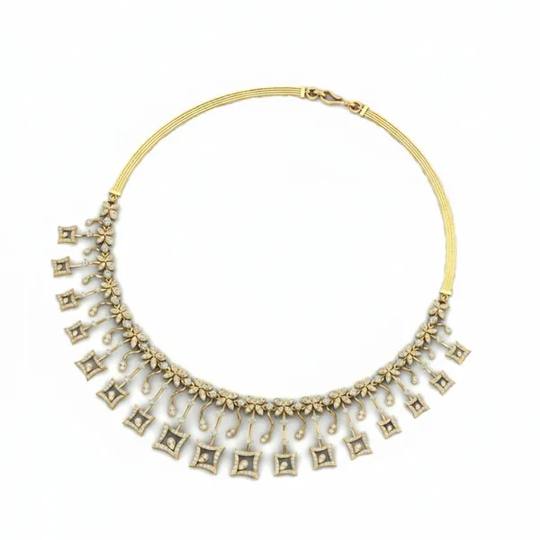 Sophisticated Filigree Diamond Necklace - View 3