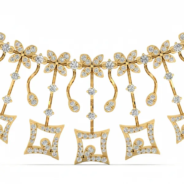 Sophisticated Filigree Diamond Necklace - View 4