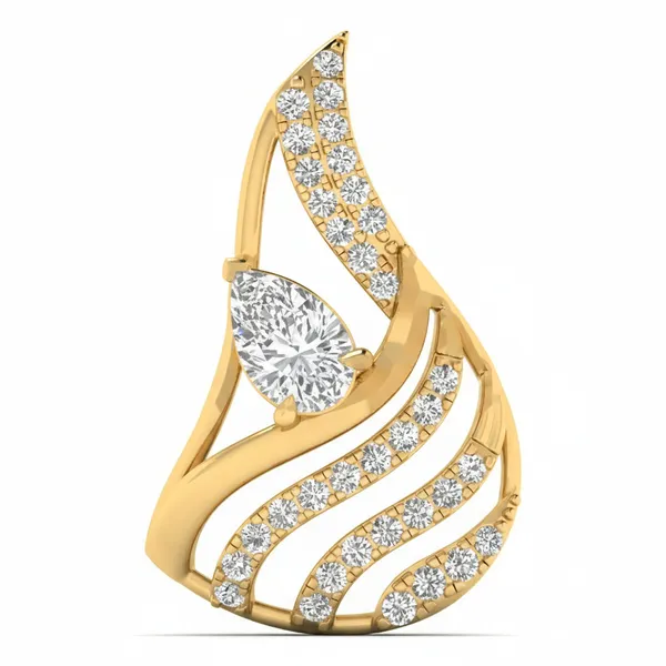 Couture Teardrop Diamond Pendant - Laboratory-Grown Diamond Pendant