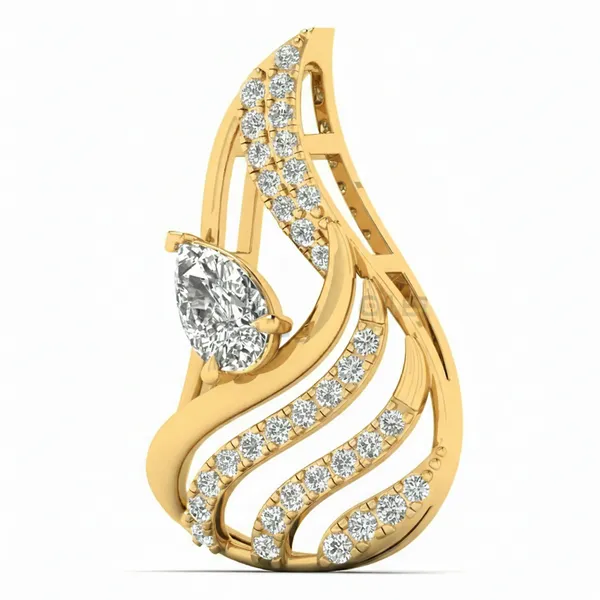 Couture Teardrop Diamond Pendant - View 2