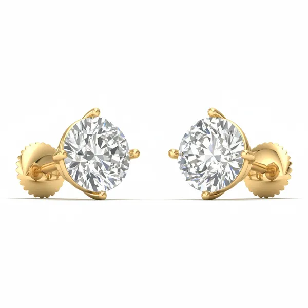Favrile Waterfall Single Diamond Studs - View 2