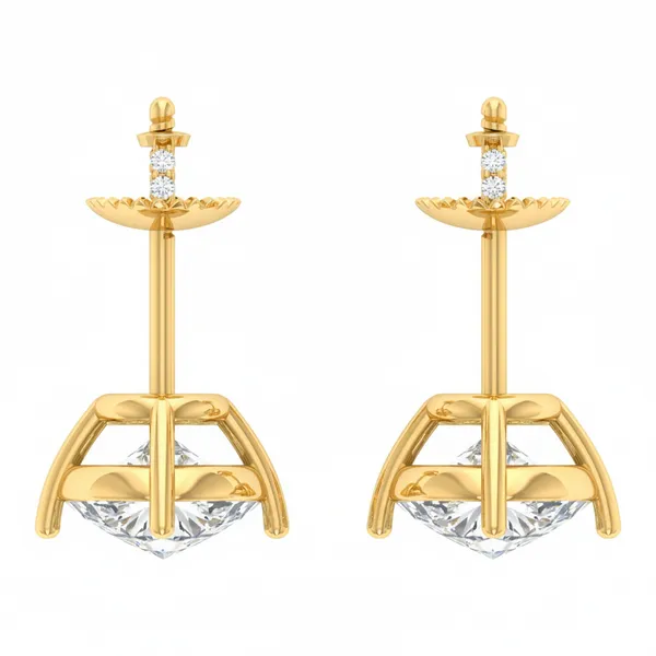 Favrile Waterfall Single Diamond Studs - View 4