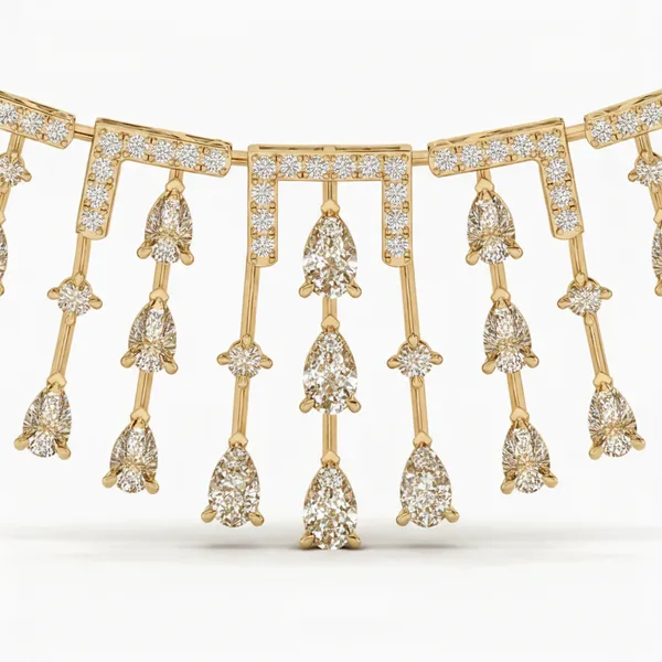 Statuesque Drop Diamond Necklace - View 4