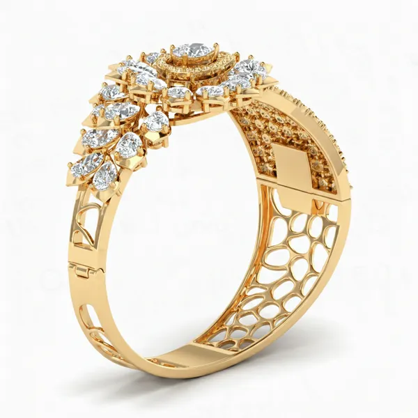 Gleaming Moonbeam Diamond Bangle - View 2