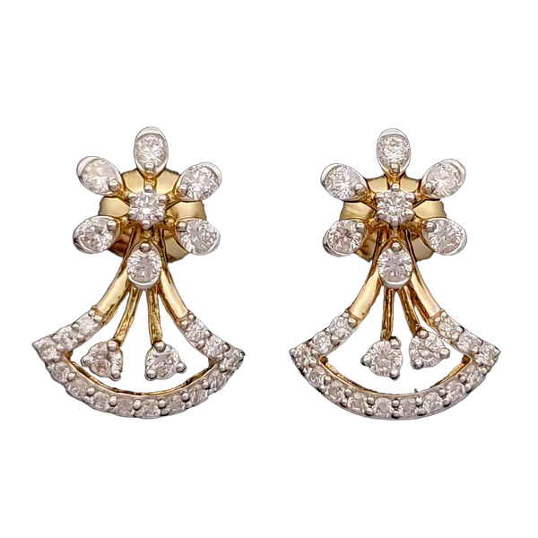 Delicate Riviera Diamond Earring & Mangalsutra Set - View 2