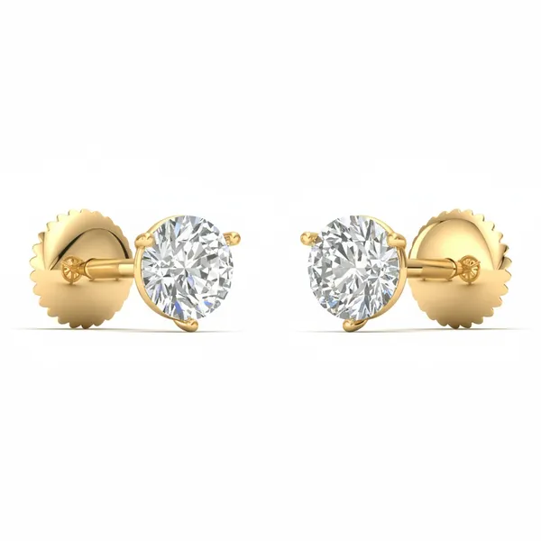 Julienne Plume Solitaire Earrings - View 2