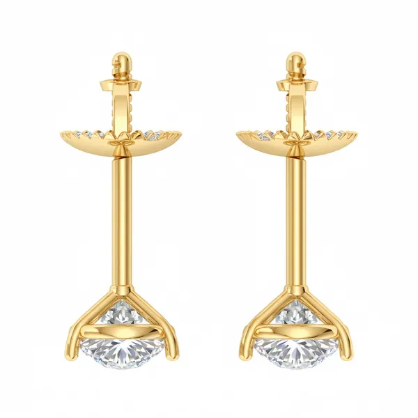 Julienne Plume Solitaire Earrings - View 4