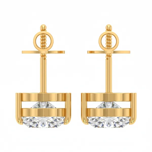 Bisou Ribbon Solo Stone Earrings - View 4