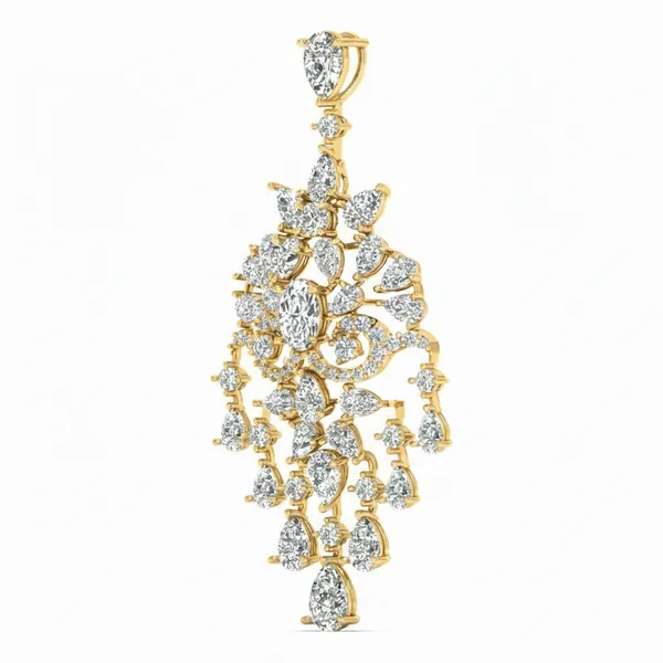 Radiant Teardrop Diamond Pendant - View 2