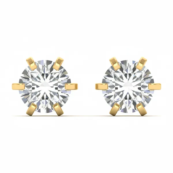 Isabeau Cameo Single Diamond Studs - Laboratory-Grown Diamond Earrings