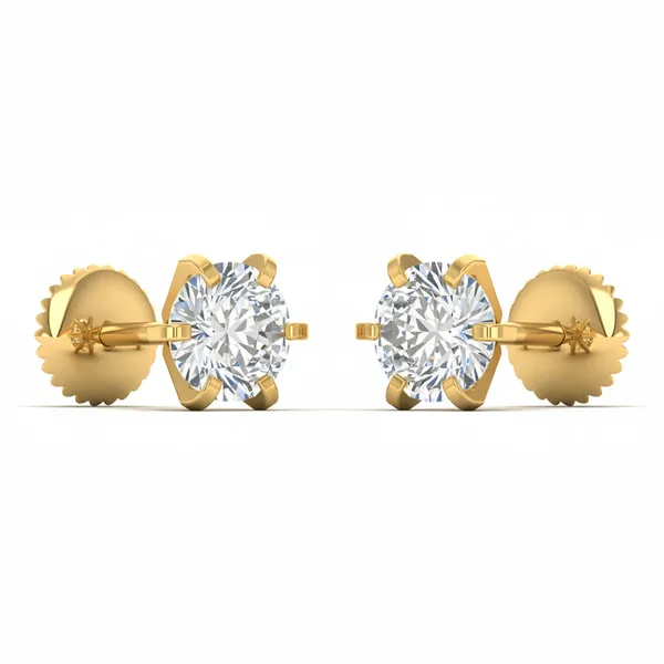 Isabeau Cameo Single Diamond Studs - View 2