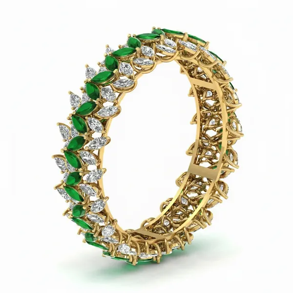 Captivating Channel Diamond Bangle - View 2