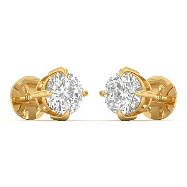 Nerissa Solitaire Studs - View 2