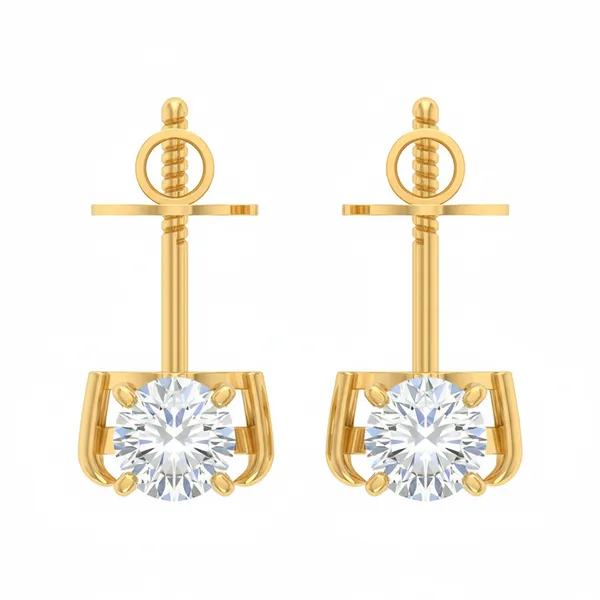 Nerissa Solitaire Studs - View 4