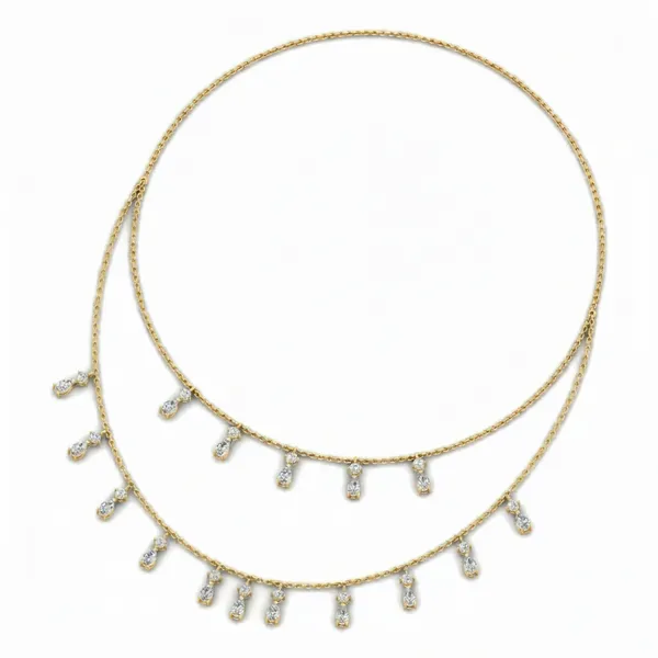 Sleek Collar Diamond Necklace - View 3