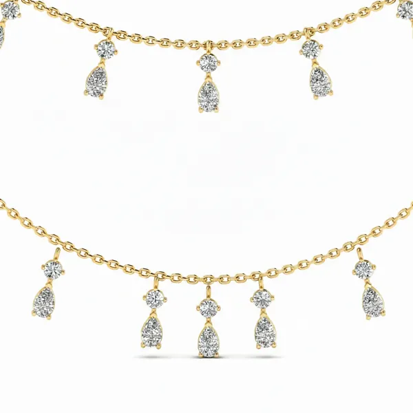 Sleek Collar Diamond Necklace - View 4
