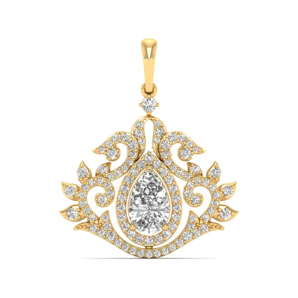 Stately Feather Diamond Pendant - Laboratory-Grown Diamond Pendant