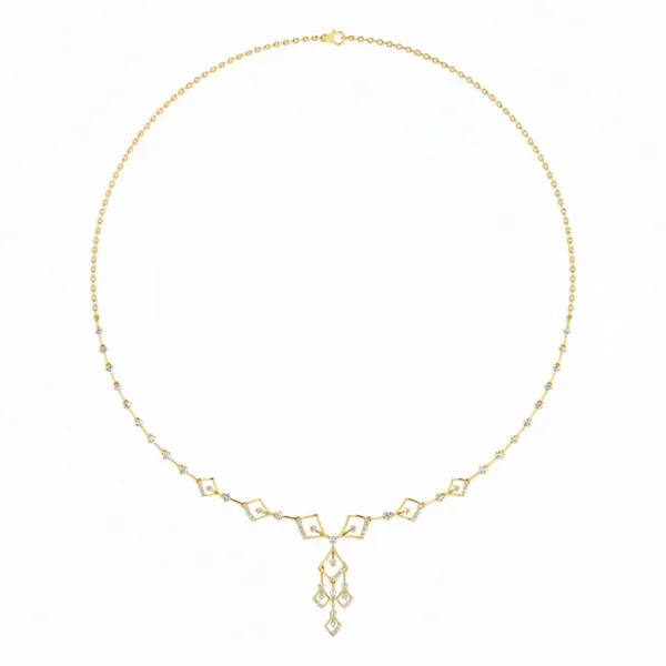 Ethereal Diamond-Line Diamond Necklace - Laboratory-Grown Diamond Necklace