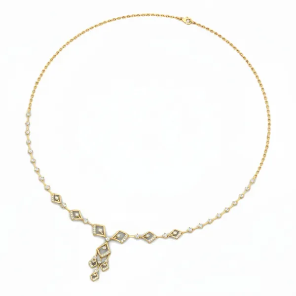 Ethereal Diamond-Line Diamond Necklace - View 3