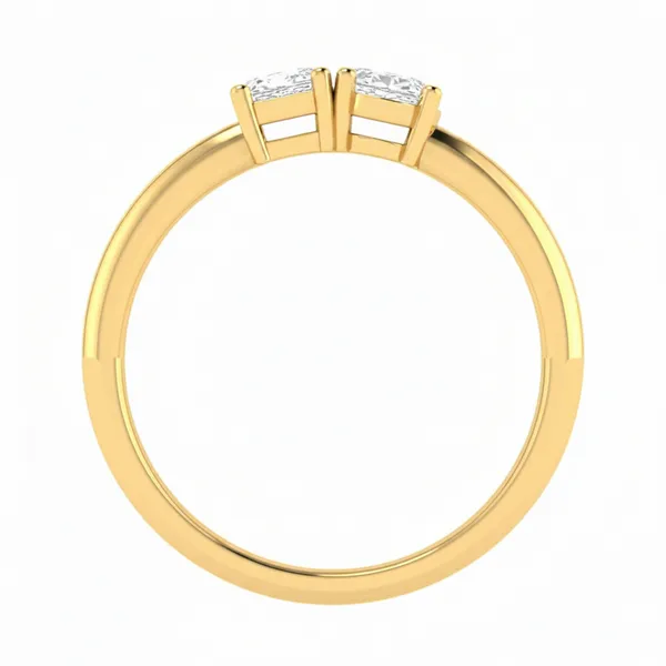 Golden Lattice Diamond Ring - View 3