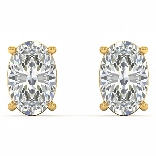Nocturne Feather Solo Stone Earrings - Laboratory-Grown Diamond Earrings
