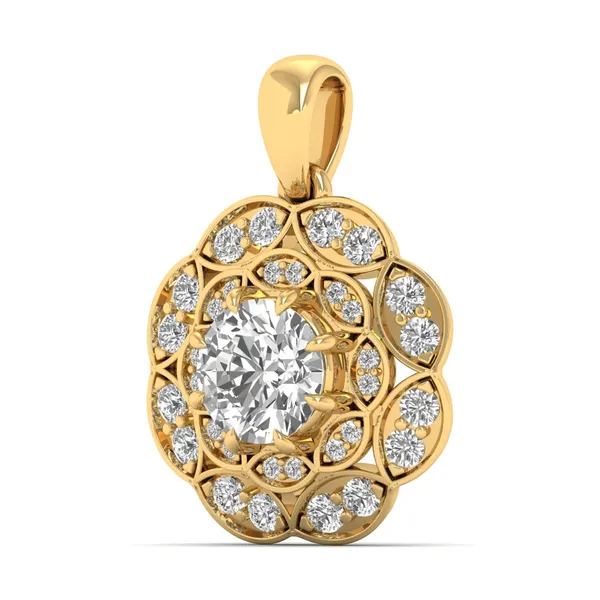 Alluring Pear Diamond Pendant - View 2