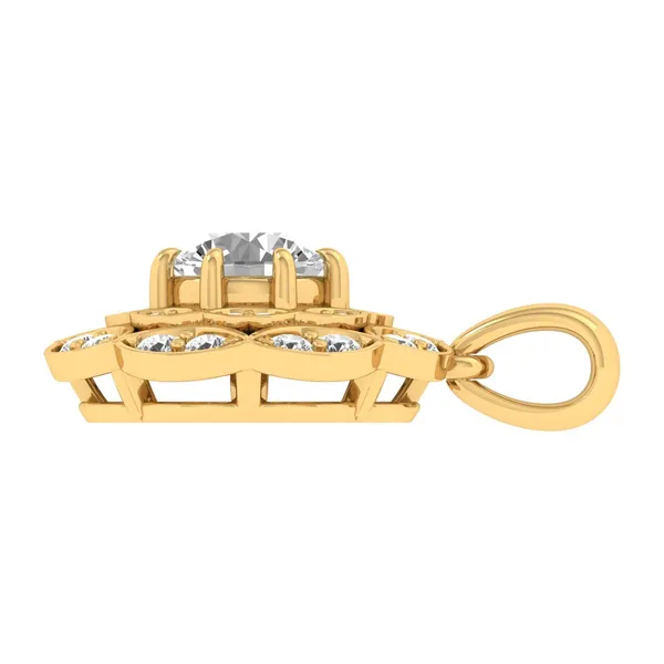 Alluring Pear Diamond Pendant - View 3